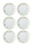 Hermia DNR0067 Platos de Postre de Porcelana 6 Piezas 20x20x2 cm